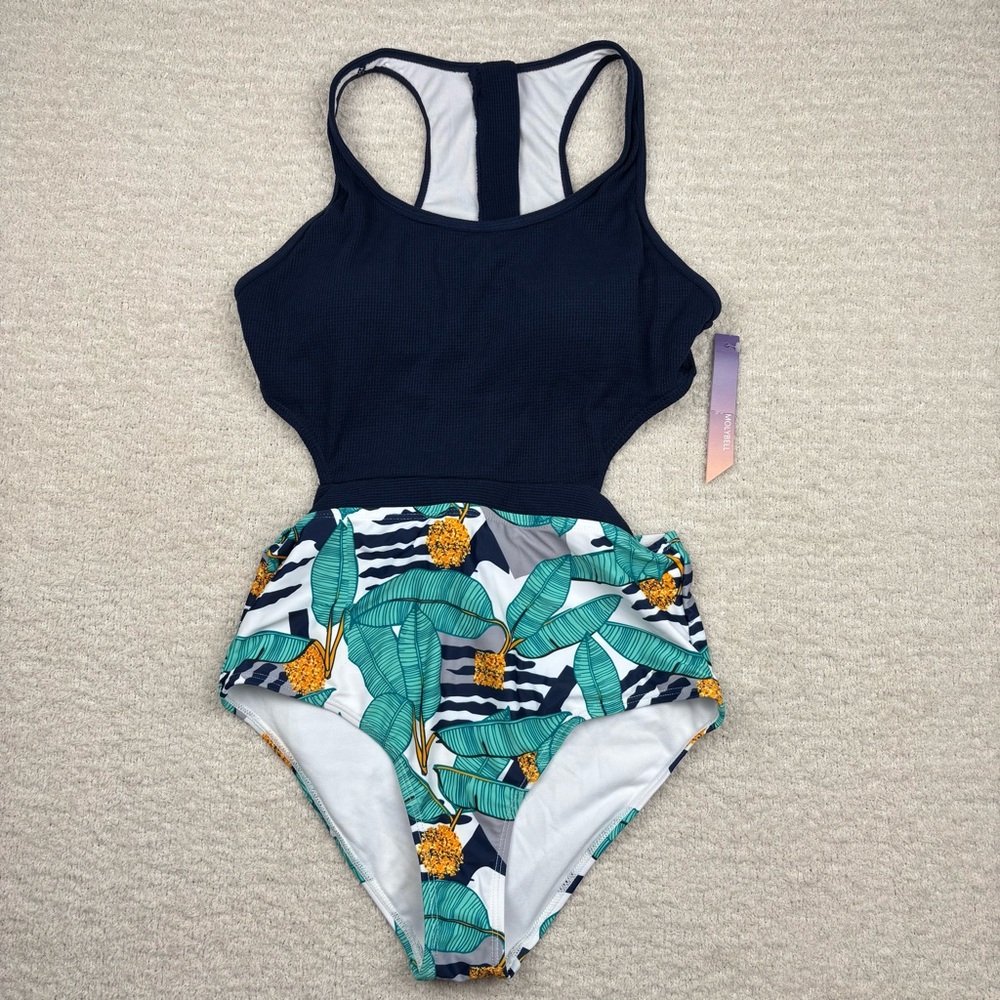 Molybell Swimsuit Womens S Blue Tropical One Piece Beach Vacation Cruise Coastal